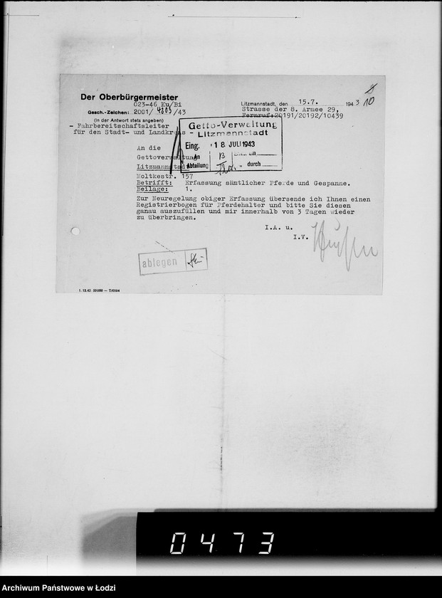 Obraz 14 z jednostki "Akten betr.Correspondenz an Hern Oberbürgermeister und Bürgermeister"