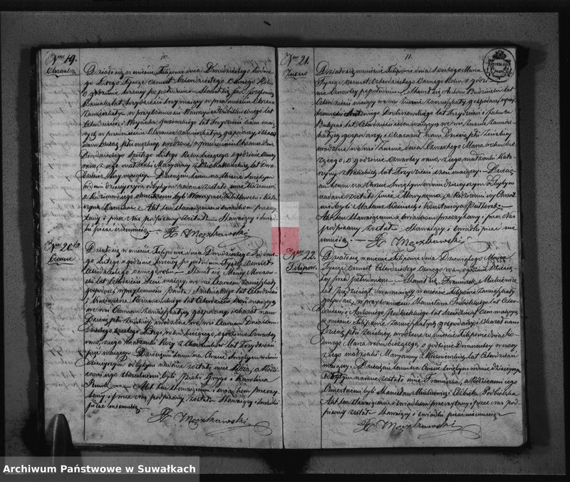 Obraz 8 z jednostki "Duplikat do zapisywania Aktów Urodzonych Zaślubionych i Zmarłych w Parafii Filipowskiey na rok 1848-my"