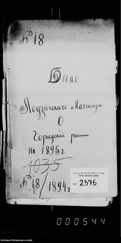 Obraz 5 z jednostki "O gorodskoj rospisi na 1895 g."