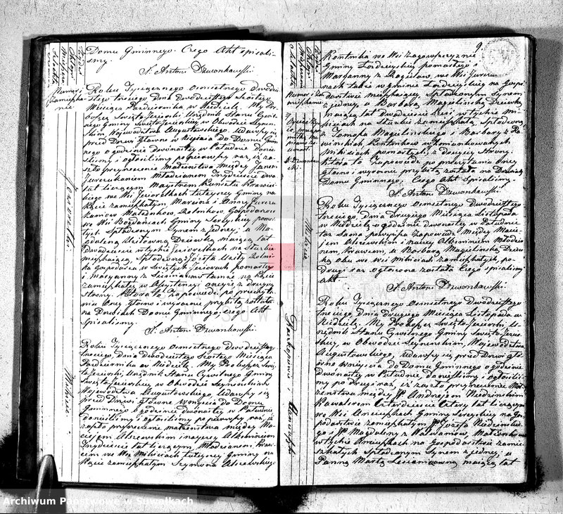 image.from.unit.number "Akta zaślubionych w roku 1823 urzędnika stanu cywilnego gminy święto jeziorskiey w obwodzie seyneńskim województwa augustowskiego"