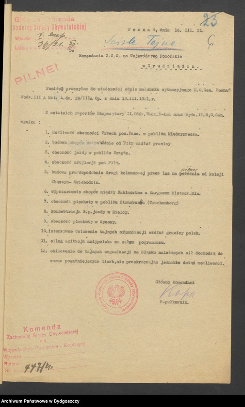 image.from.unit.number "Tajne akta Komendy Głównej Zachodniej Straży Obywatelskiej [plany mobilizacji, raporty wywiadowcze, rozkazy i zarządzenia wewnętrzne]"