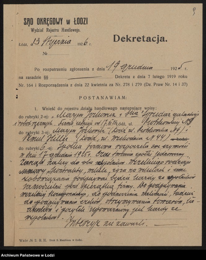 Obraz 11 z jednostki "Marjem Jaskowicz i s-ka – sprzedaż galanterii robót ręcznych"