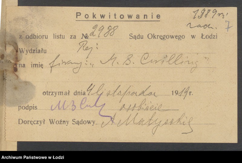 Obraz 9 z jednostki "Moszek Binen Zwilling - sprzedaż towarów manufakturowych"