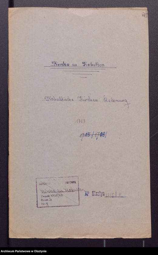image.from.unit.number "Kobultensche Kirchen Rechnungaller Einnahme und Ausgabe Geld"