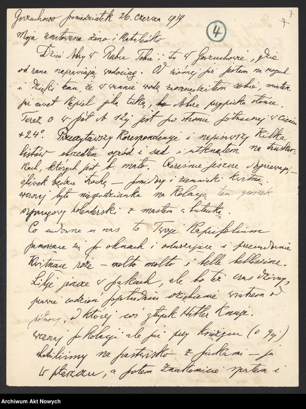 image.from.unit.number "Korespondencja z rodziną. Załączniki: odpis artykułu "Le Figaro" o polityce Józefa Becka; program i opis akademii w 15-ą rocznicę bitwy pod Rarańczą"