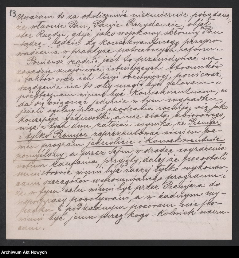 image.from.unit.number "Działalność polityczna Władysława Sikorskiego jako premiera i ministra spraw wewnętrznych. Sytuacja polityczna w Polsce. Polityka zagraniczna i wewnętrzna oraz finansowa rządu. Przemówienia, memoriały, odezwy, sprawozdania, korespondencja."