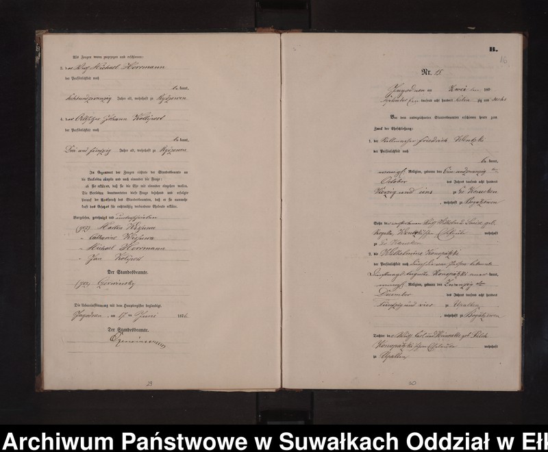 image.from.unit.number "Heiraths-Neben-Register des Preussischen Standes-Amtes Rydzewen Kreis Loetzen"