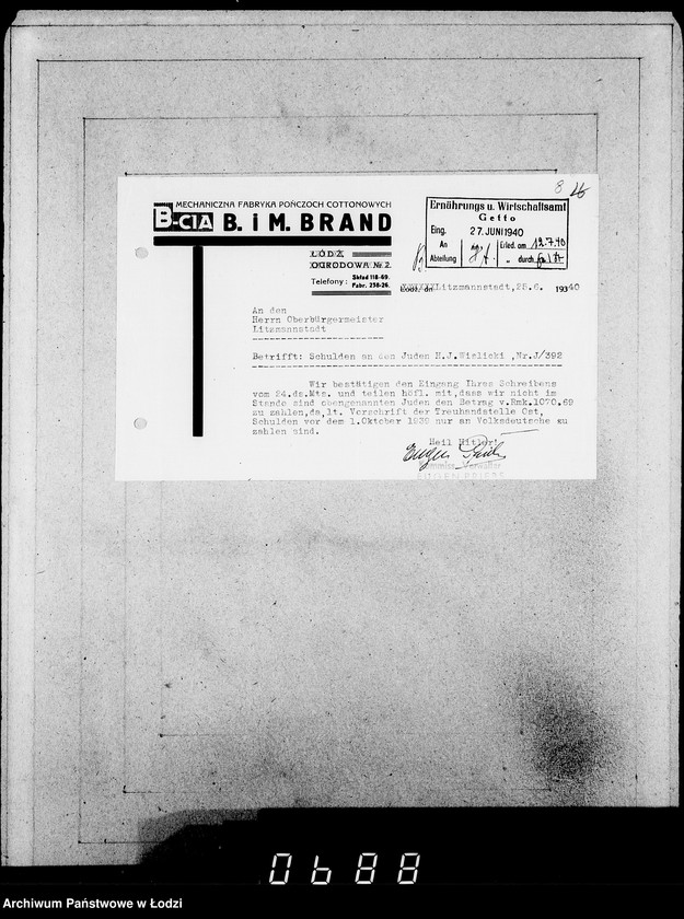 Obraz 12 z jednostki "J.[uden] 391-405 [Wnioski Żydów z Getta o zwrot należności za pracę lub towar wzięty na kredyt]"