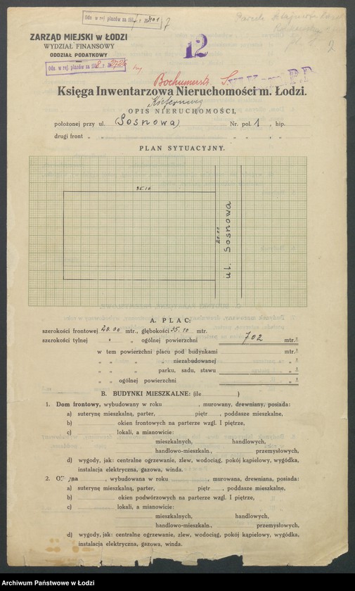 image.from.unit.number "Księga inwentarzowa nieruchomości m. Łodzi ul. Sosnowa"