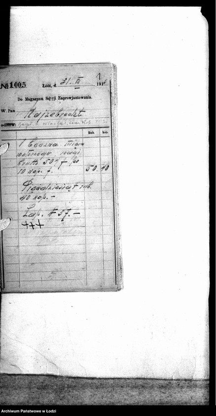 Obraz z jednostki "Zobowiązania kupców. Asygnacje magazynowe"