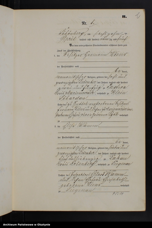 image.from.unit.number "Heiraths-Neben-Register Nr 1 - 19"