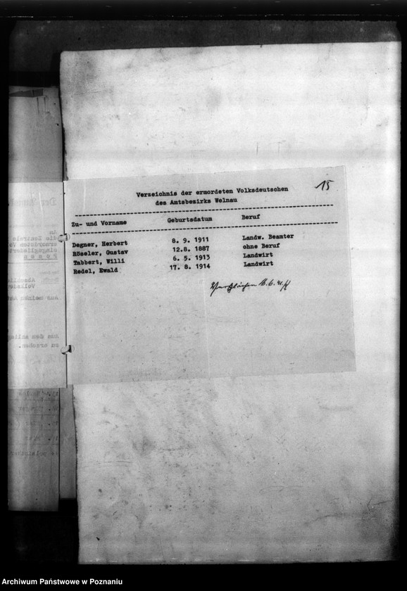 Obraz 19 z jednostki "Kreis Gnesen (Gniezno). Zgłoszenia zmarłych i zaginionych Niemców w 1939 roku"