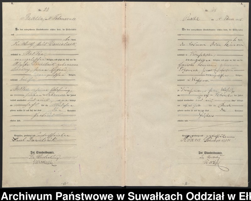 image.from.unit.number "[Geburts-Haupt-Register des Königlichen Preussischen Standes-Amtes Belzonzen Kreis Johannisburg]"