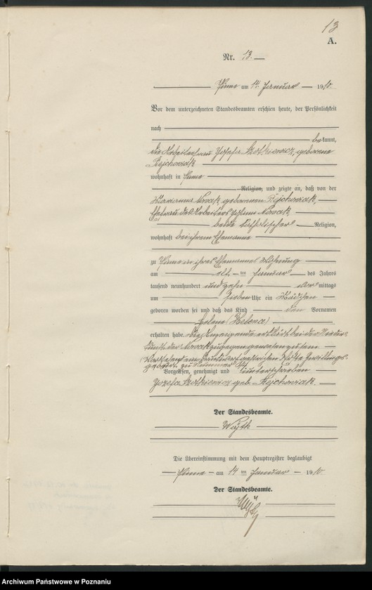 Obraz 16 z jednostki "Geburts-Neben-Register"
