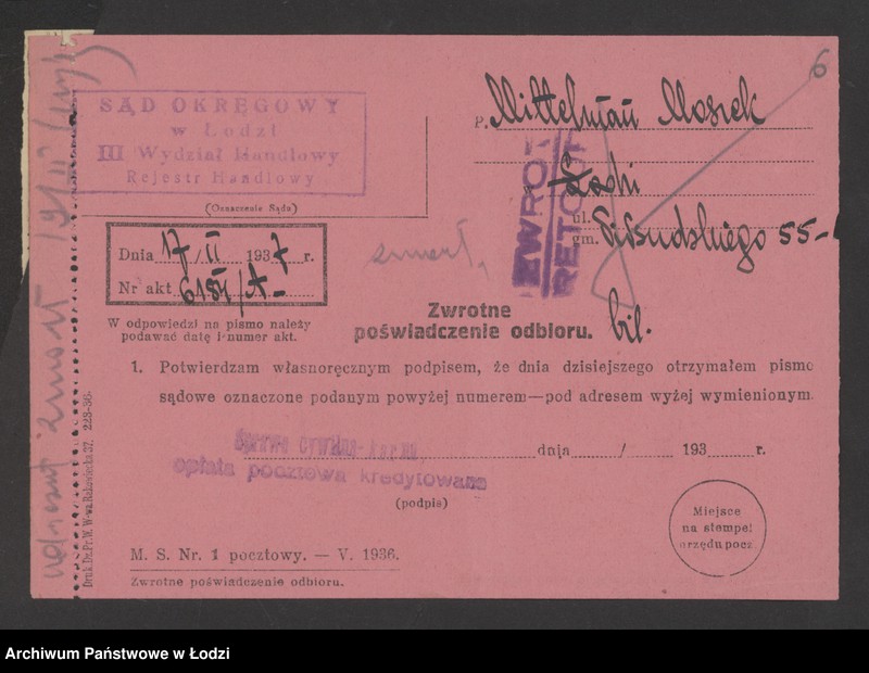 Obraz 8 z jednostki "Moszek Mittelman – sprzedaż manufaktury"
