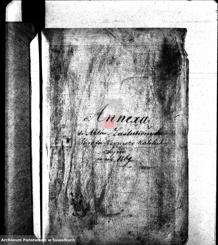 image.from.unit.number "Annexa do Aktów Zaślubionych Parafii Rzymsko-Katolickiej Sejny za rok 1869"