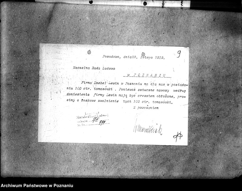 Obraz 13 z jednostki "Zapotrzebowanie sztucznych nawozów w poszczególnych powiatach na wiosnę 1919"