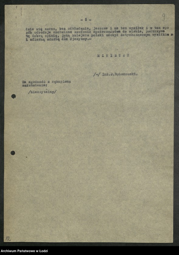 Obraz 10 z jednostki "Zarządzenia Ministerstwa [Komunikacji oraz pisma okólne Zarządu Głównego Związku Zawodowego Pracowników kolejowych]"