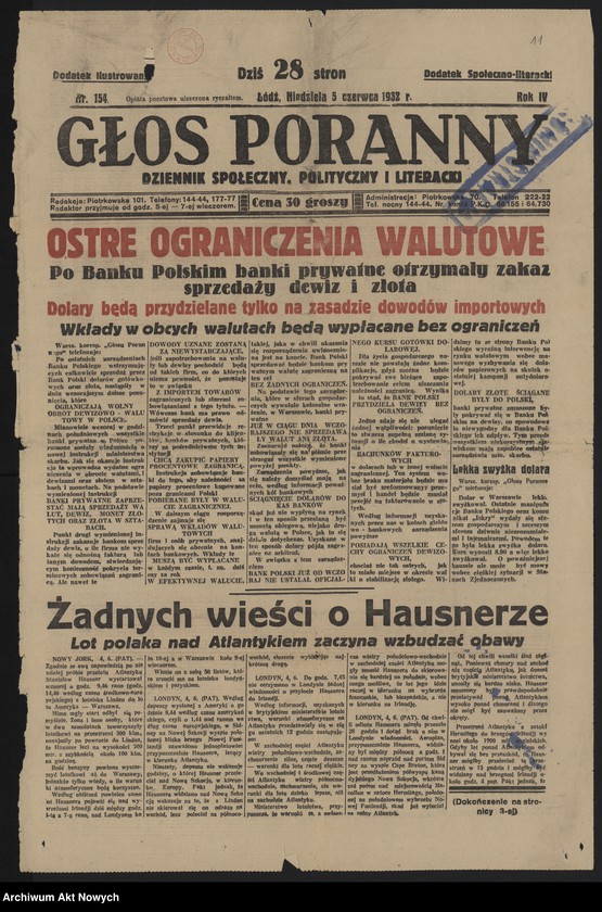 image.from.unit.number "Sikorski Władysław; Załączniki: a) "P=S" z dopiskiem W. Sikorskiego; b) "Ilustrowany Kurier Codzienny", 20 IX 1933, (karta tytuł.); c) "Kurier Warszawski" 15 I 1933 i 21 X 1933 (4 karty); d) "Gazeta Warszawska" 22 IX 1933 r. (karta tytuł.); e) "Myśl i Czyn", nr 1 z dn. 145 x 1933 r.; f) wycinki prasowe; L.17 (odpowiedź - rękopis)"