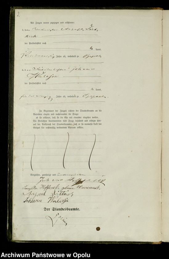 Obraz 5 z jednostki "Rejestr Małżeństw pierwopis 1879 [Opole] 1-109"