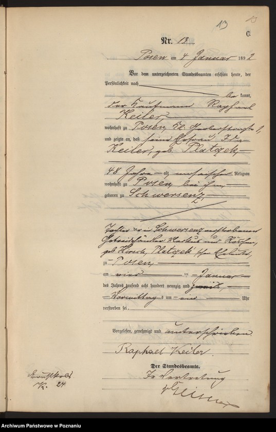 Obraz 16 z jednostki "Księga zgonów t. I"