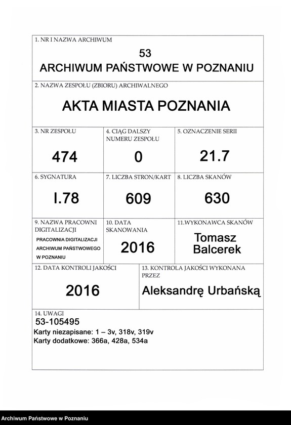Obraz 1 z jednostki "Acta consularia civitatis SRMtis Posnaniae."