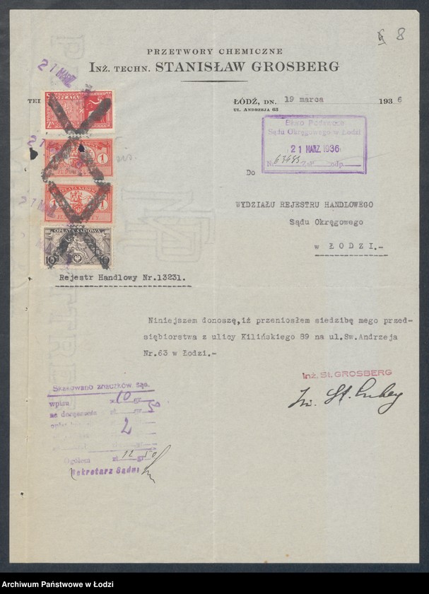 Obraz 10 z jednostki "Stanisław Grosberg – pośrednictwo handlowe i przetwórnia chemiczna"