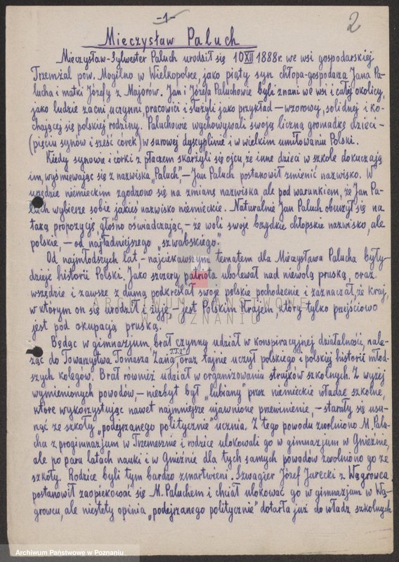 Obraz 6 z jednostki "Wspomnienia o Mieczysławie Paluchu napisane przez jego żonę Jadwigę, Janinę Krauze."