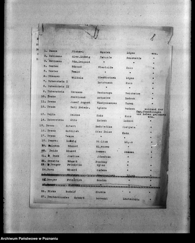 Obraz 12 z jednostki "Zweigstelle Litzmannstadt (Łódź) Alfabetinke Totenlisten"