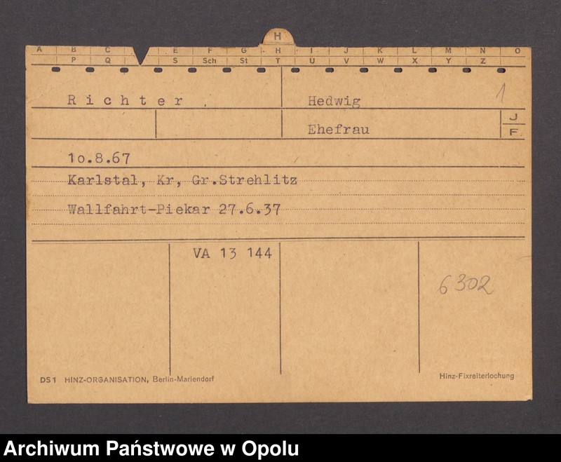 Obraz 3 z jednostki "[Richter Hedwig, ur.10.8.1867, zam. Karlstal]"