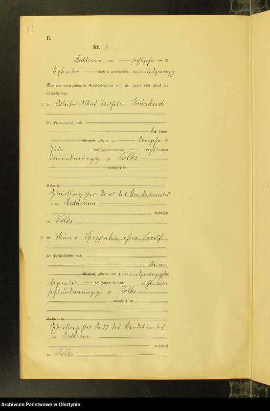 image.from.unit.number "Heiraths-Neben-Register Nr 1 - 14 [ Księga małżeństw - wtóropis ]"