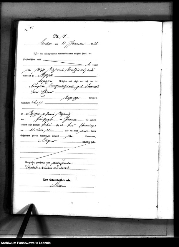 Obraz 17 z jednostki "[Księga urodzeń - wieś]"