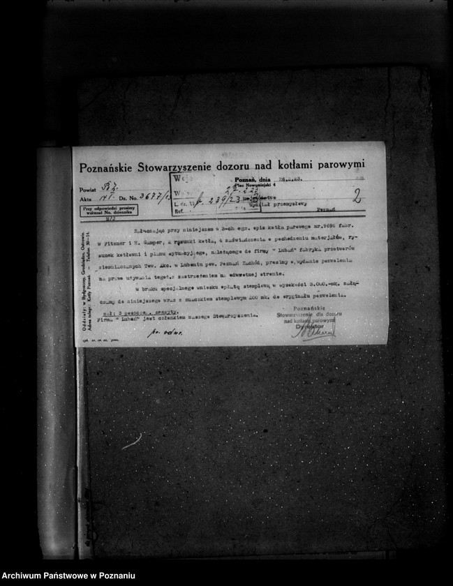 Obraz 6 z jednostki "Fabryka Przetworów Ziemniaczanych w Luboniu powiat poznański Spółka Akcyjna Nr woj. 97"