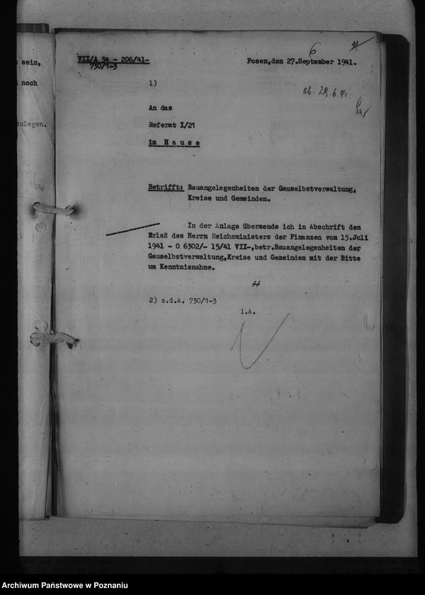 Obraz 11 z jednostki "Bauangelegenheiten der Gauselbstverwaltung, Kreise und Gemeinden"