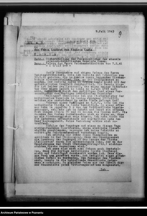 Obraz 13 z jednostki "[Korespondencja w sprawach organizacyjnych], Kreissippenamt Konin"