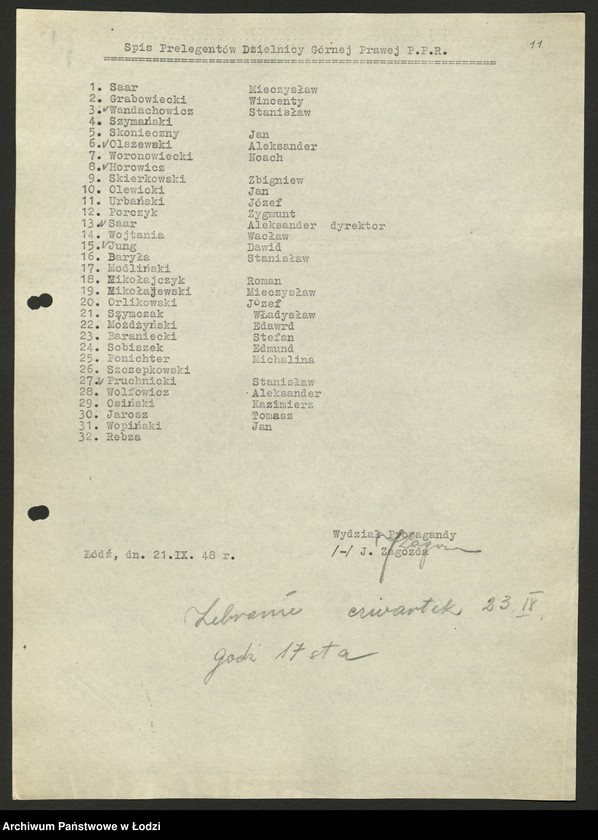 Obraz 14 z jednostki "Koło prelegentów i lektorów przy KŁ; [sprawozdania z działalności, wykazy]"