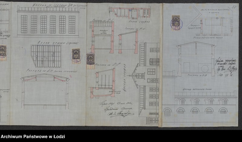 Obraz 20 z jednostki "Proekt˝ br[at´ev] Citrin˝ na postrojku kamen[nogo] 2h˝ èt[ažnogo] fligelâ, 1o èt[ažnyh] othožih˝ měst˝ i vnutrennej peredělki dlâ ustrojstva suhoj appretury pod˝ No 44 po Vol´borskoj ulicě v˝ gor[ode] Lodzi"