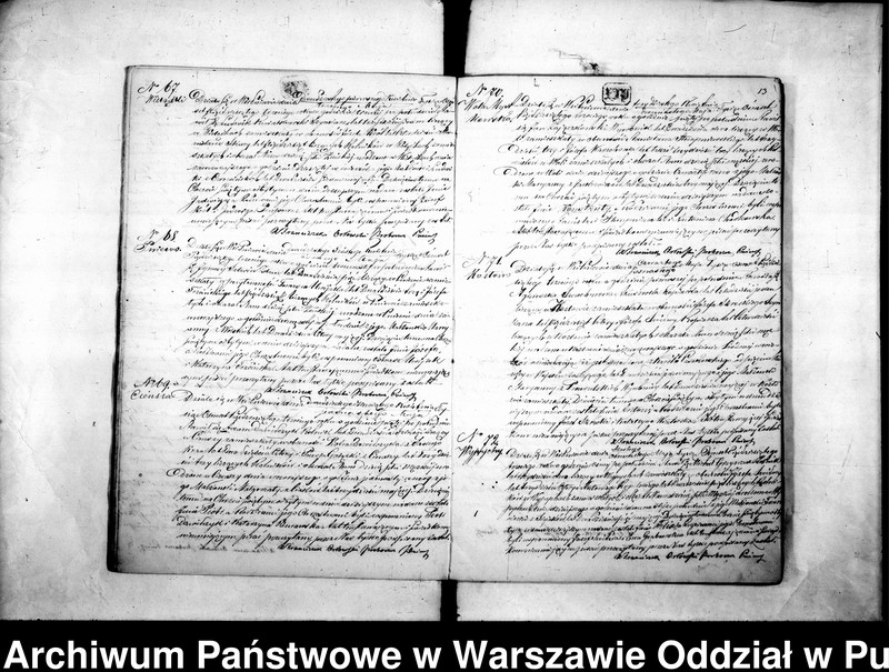 Obraz z zespołu "Akta stanu cywilnego Parafii Rzymskokatolickiej w Pniewie"