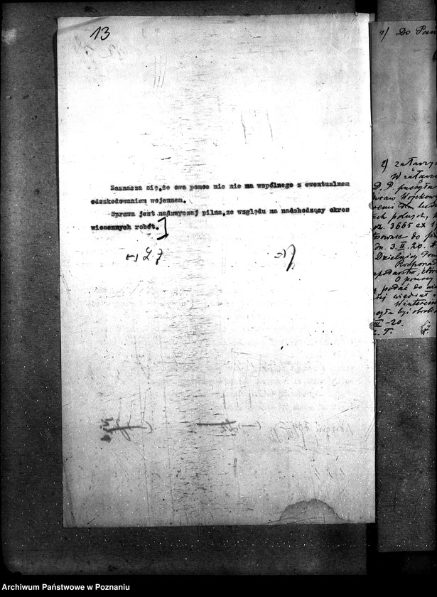 Obraz 17 z jednostki "Sprawy ogólno-administracyjne. Szkody wojenne, zapomogi gosp. rozporządzenie 9.3.20 r."