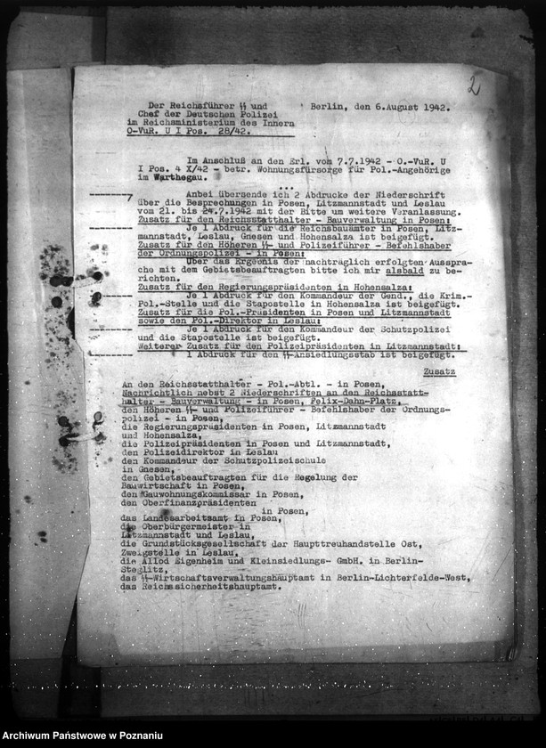 Obraz 6 z jednostki "Wohnungsfürsorge für Polizeiangehörige im Warthegau. Neubau: a) Erlasse, b) Schriftwechsel"