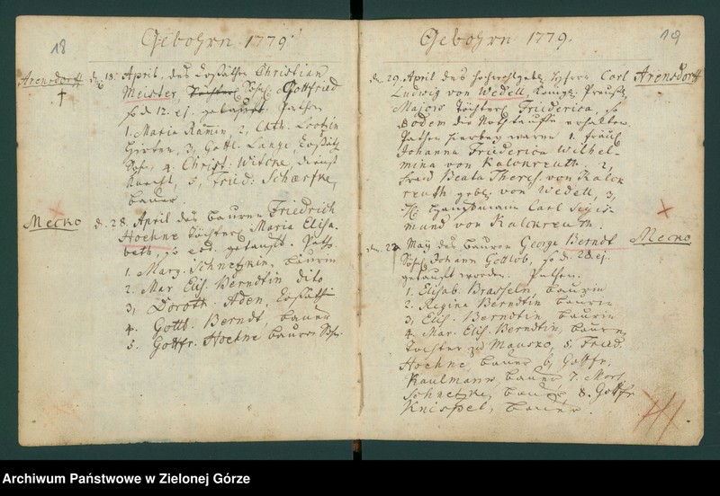 image.from.unit.number "Kirchen "Buch" von Herzogswalde, Meekow und Arensdorf worin die Jährlich Gebohrnen, Verstorbenen und Vertrauten dieser Parochie verzeichnet worden von 6 Juli 1778."