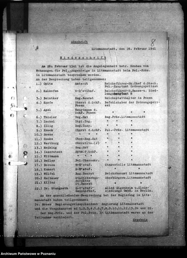 Obraz 12 z jednostki "Neubau. Wohnungen der Polizei - Litzmannstadt"