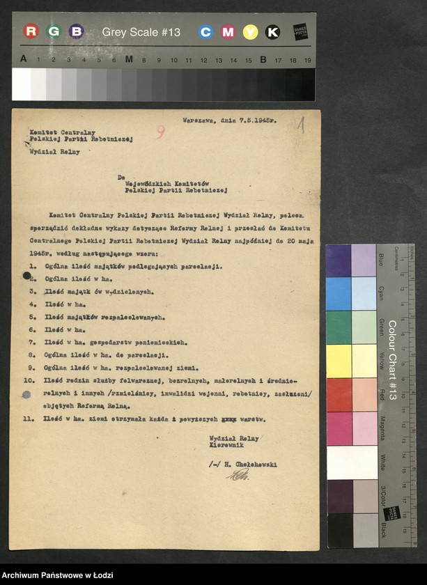 Obraz 2 z jednostki "Korespondencja [Wydziału z Wydziałem Rolnym] Komitetu Centralnego"