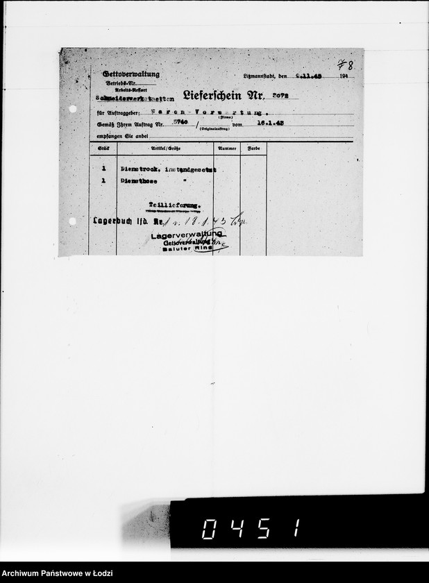 Obraz 11 z jednostki "Nicht erledigte Lieferscheine"