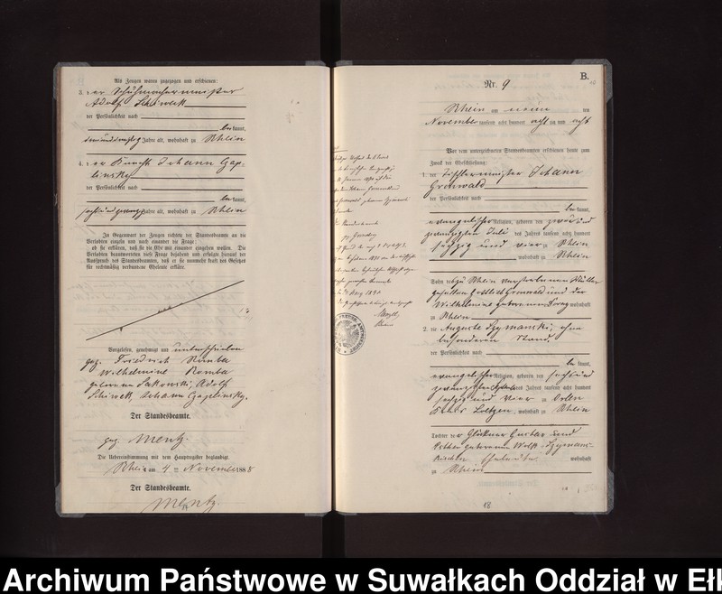 image.from.unit.number "Heiraths-Neben-Register des Preussischen Standes-Amtes Rhein Kreis Loetzen"