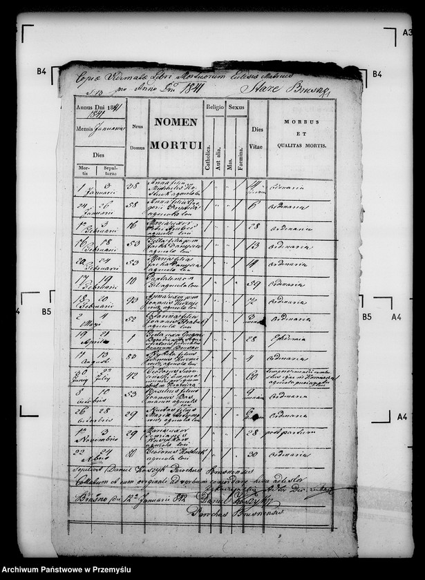 Obraz 17 z jednostki "[Kopie ksiąg metrykalnych parafii Brusno Stare z filiami Brusno Nowe, Huta Stara (dekanat Cieszanów)]"