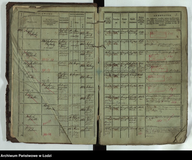 Obraz 5 z jednostki "Księga ludności stałej Łódź - cyrkuł III nr 1347-1383"