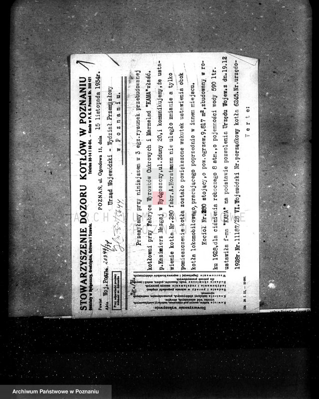 Obraz 5 z jednostki "Parowy fabryka wyrobów cukrowych i marmolad w Bydgoszczy własność K. Mazgaja nr woj. kotła 5644"