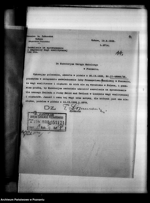 Obraz 17 z jednostki "Prywatne Gimnazjum imienia Sułkowskich- Rydzyna [sprawozdanie z egzaminu dojrzałości wraz z wykazem abiturientów]"