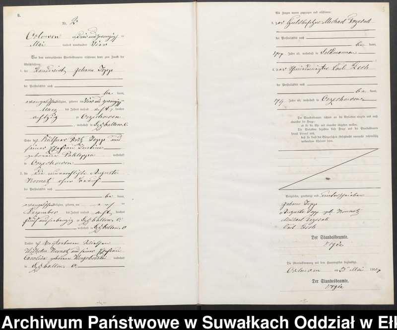 image.from.unit.number "Heirats-Neben-Register des Preussischen Standes-Amtes Orlowen Kreis Lötzen"